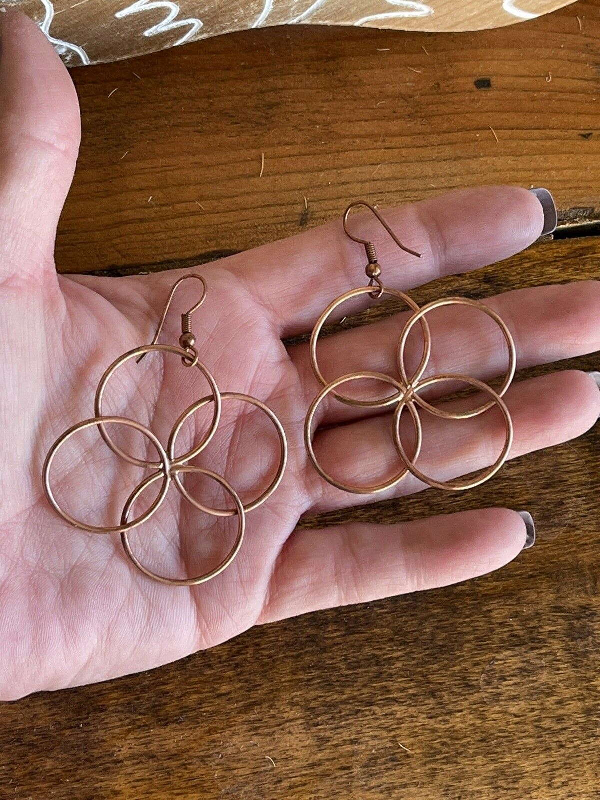 Handcrafted Copper Butterfly Twist Wire Dangle Earrings