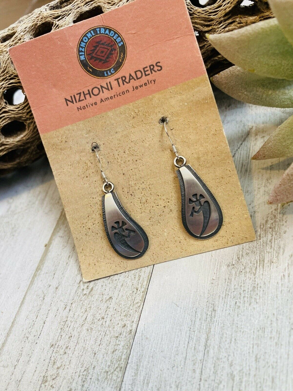 Handcrafted Sterling Silver Kokopelli Dangle Earrings