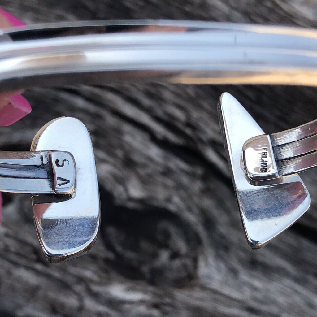 Handcrafted Spiny Oyster & Sterling Silver  Bracelet Cuff Signed