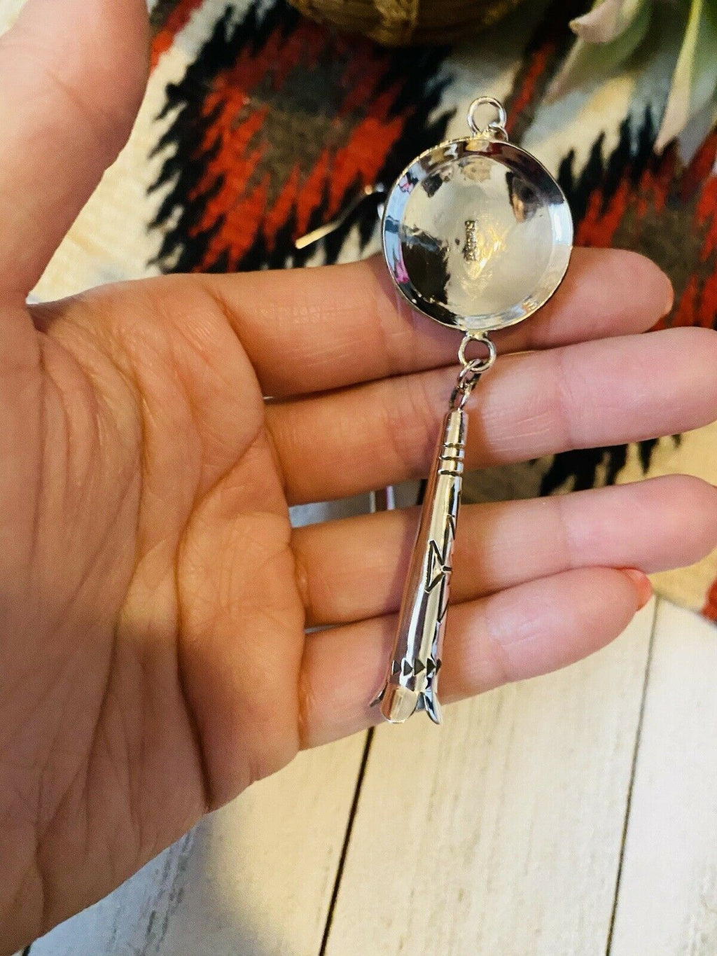 Handcrafted Turquoise & Sterling Silver Concho Dangle Earrings