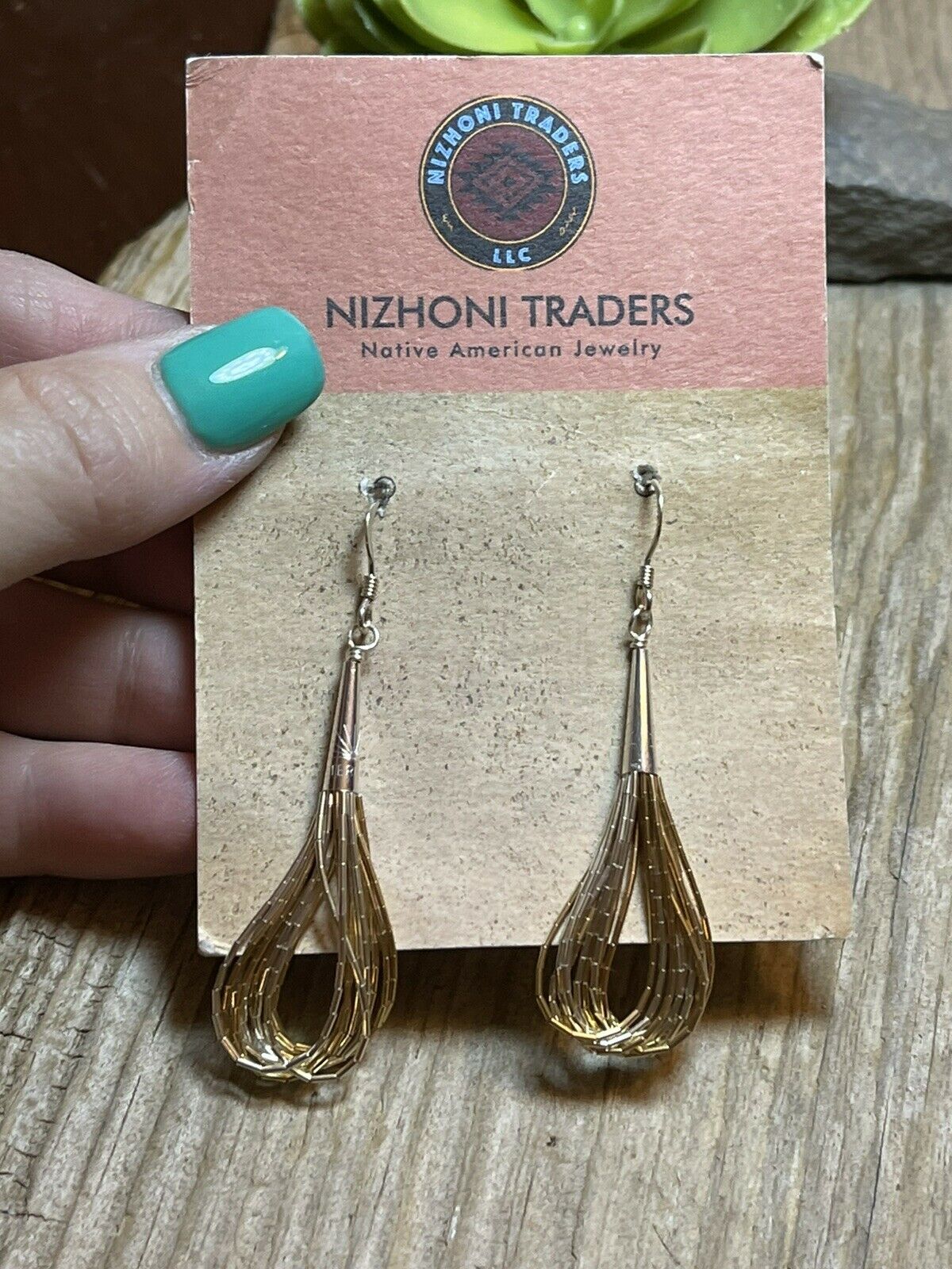 Handcrafted Delicate Sterling Liquid Silver Two Tone Dangle Earrings