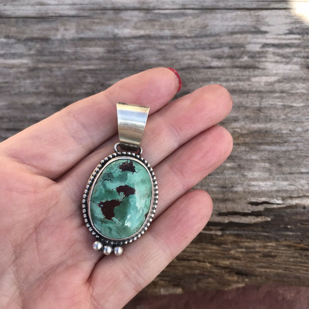 Handcrafted Turquoise  Sterling Silver Pendant