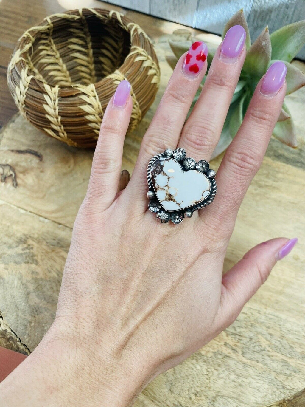 HandyWild Horse And Sterling Silver Heart Ring Size 10