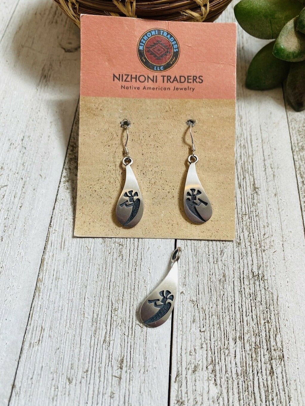 Handcrafted Sterling Silver Kokopelli Earring And Pendant Set