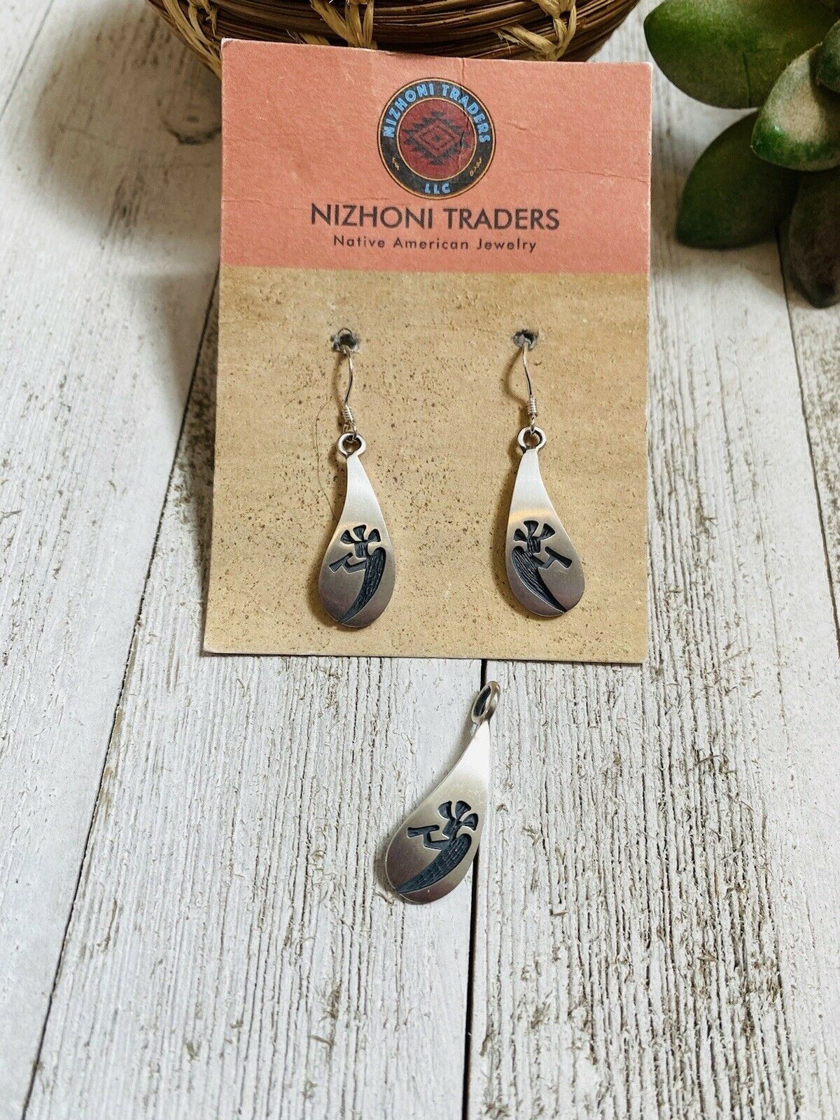 Handcrafted Sterling Silver Kokopelli Earring And Pendant Set