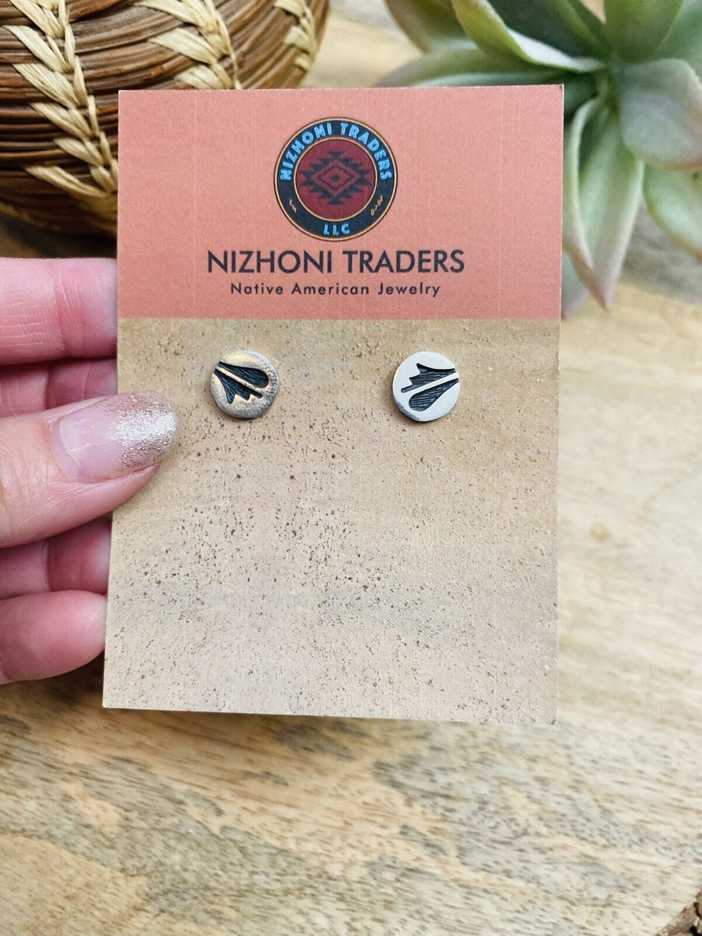 Handcrafted Overlaid Sterling Silver Stud Earrings