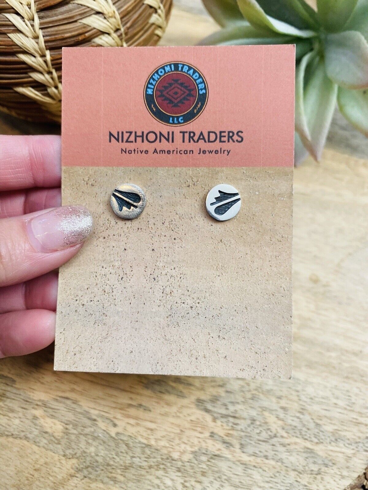 Handcrafted Overlaid Sterling Silver Stud Earrings