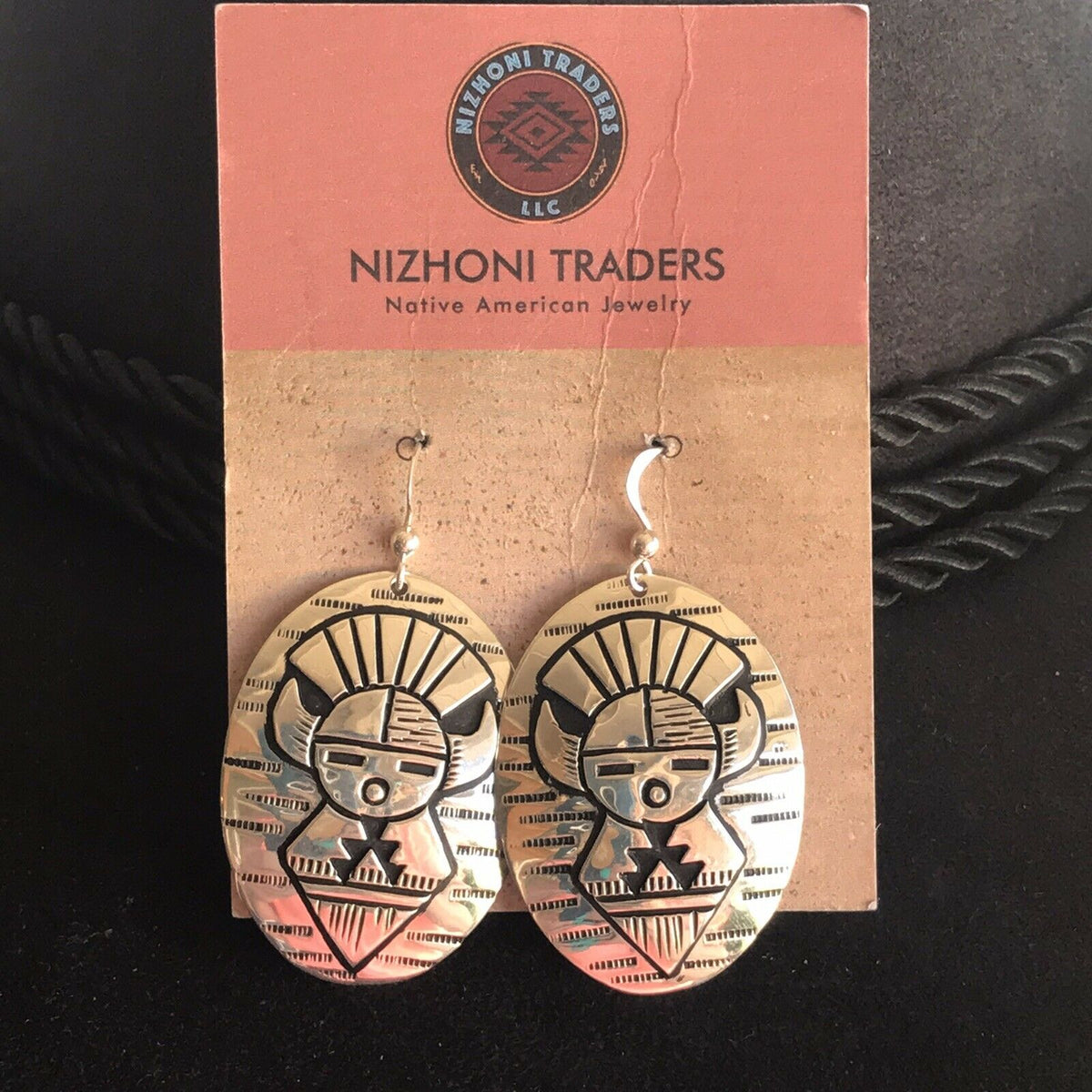 Handcrafted Sterling Silver Etched Hand Stamped Dangle Earrings