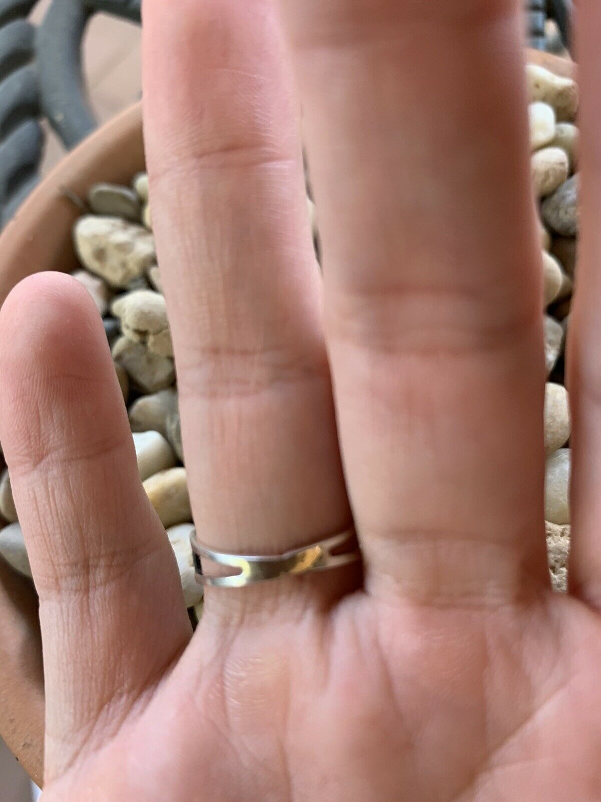Handcrafted Sterling Silver Blue Opal Stacker Ring
