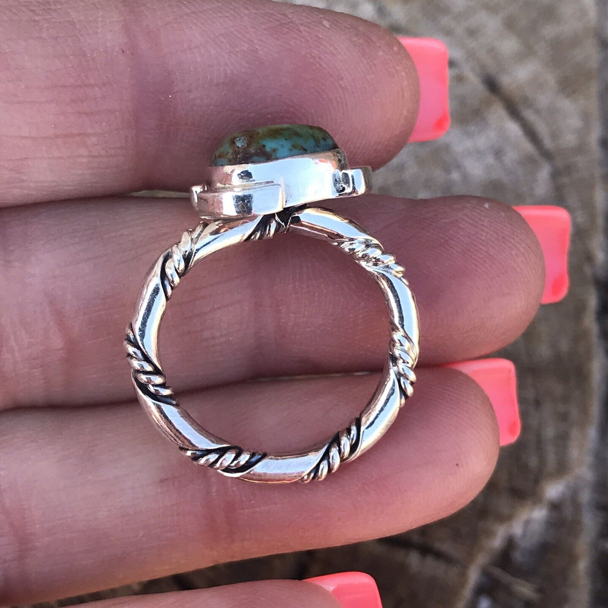 Handcrafted Sterling Silver Turquoise Triangle Ring