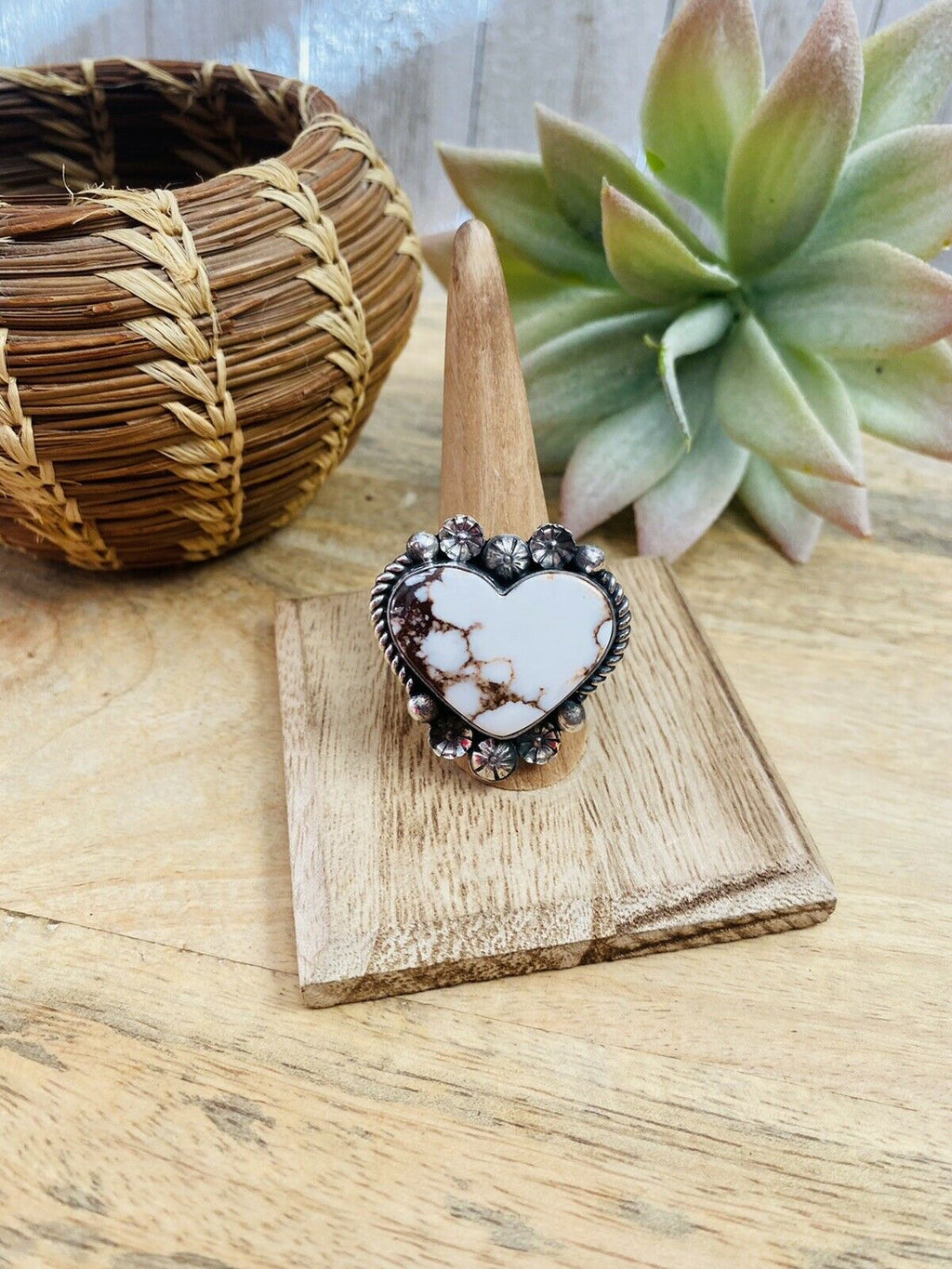 HandyWild Horse And Sterling Silver Heart Ring Size 10