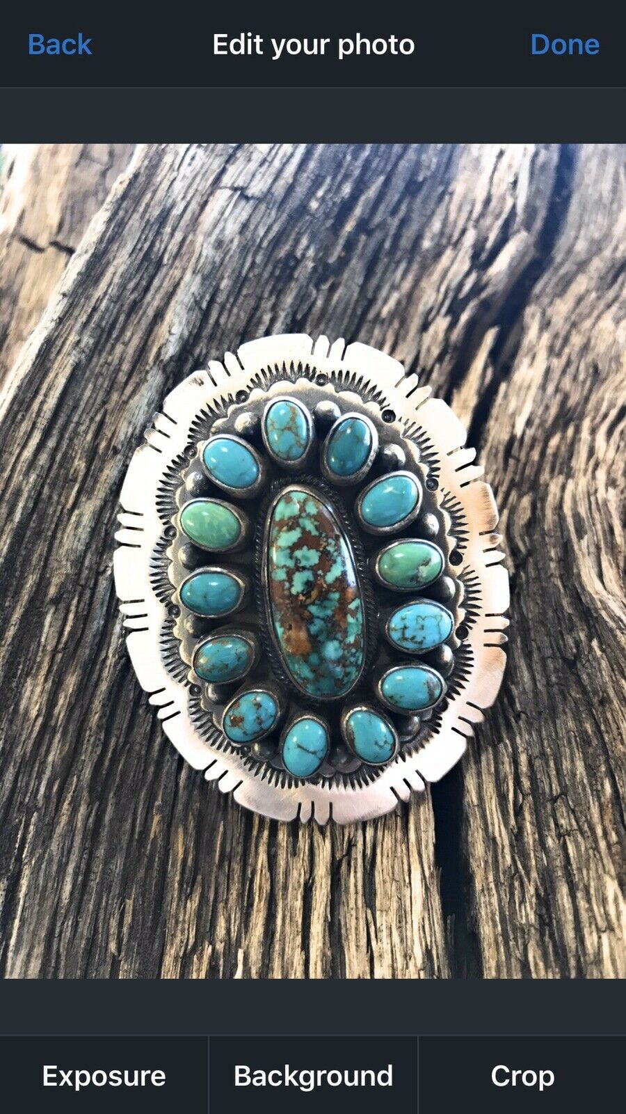 Handcrafted Cluster Multi Turquoise &  Sterling Silver Ring Size 6