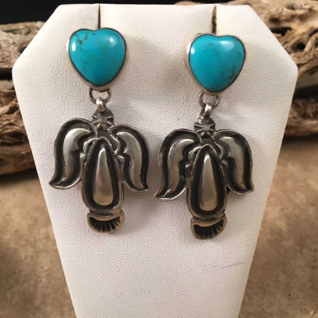 Handcrafted Sterling Silver  Turquoise Dangle Earrings