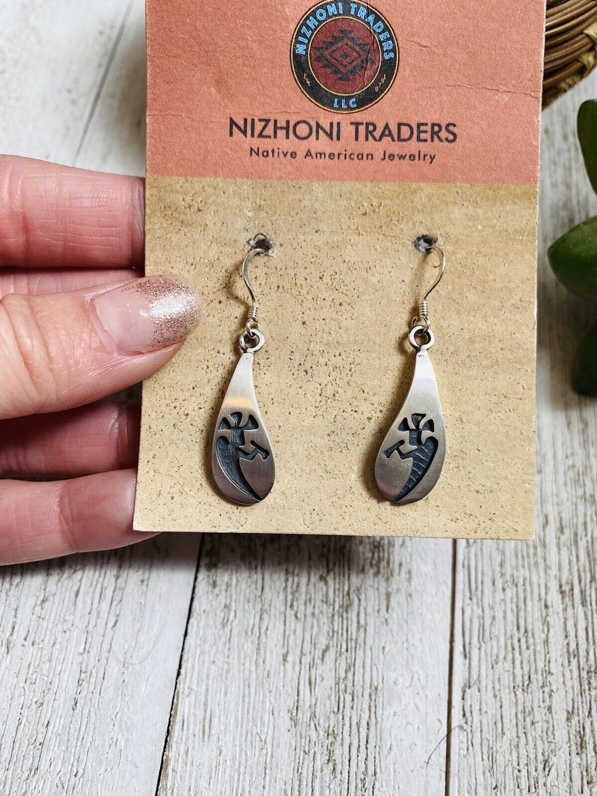 Handcrafted Sterling Silver Kokopelli Dangle Earrings