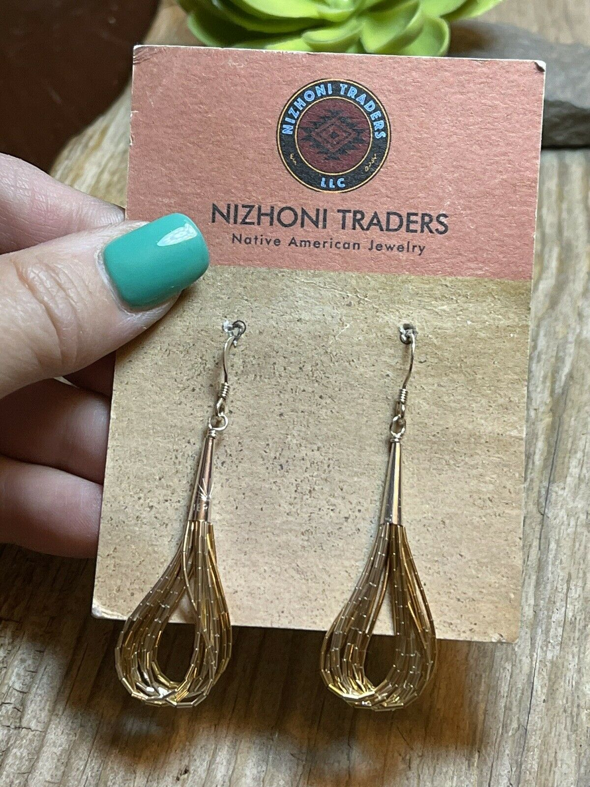 Handcrafted Delicate Sterling Liquid Silver Two Tone Dangle Earrings