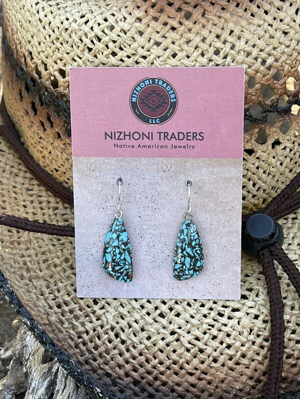 Handcrafted Multi Stone Turquoise Sterling Silver Dangle Earrings