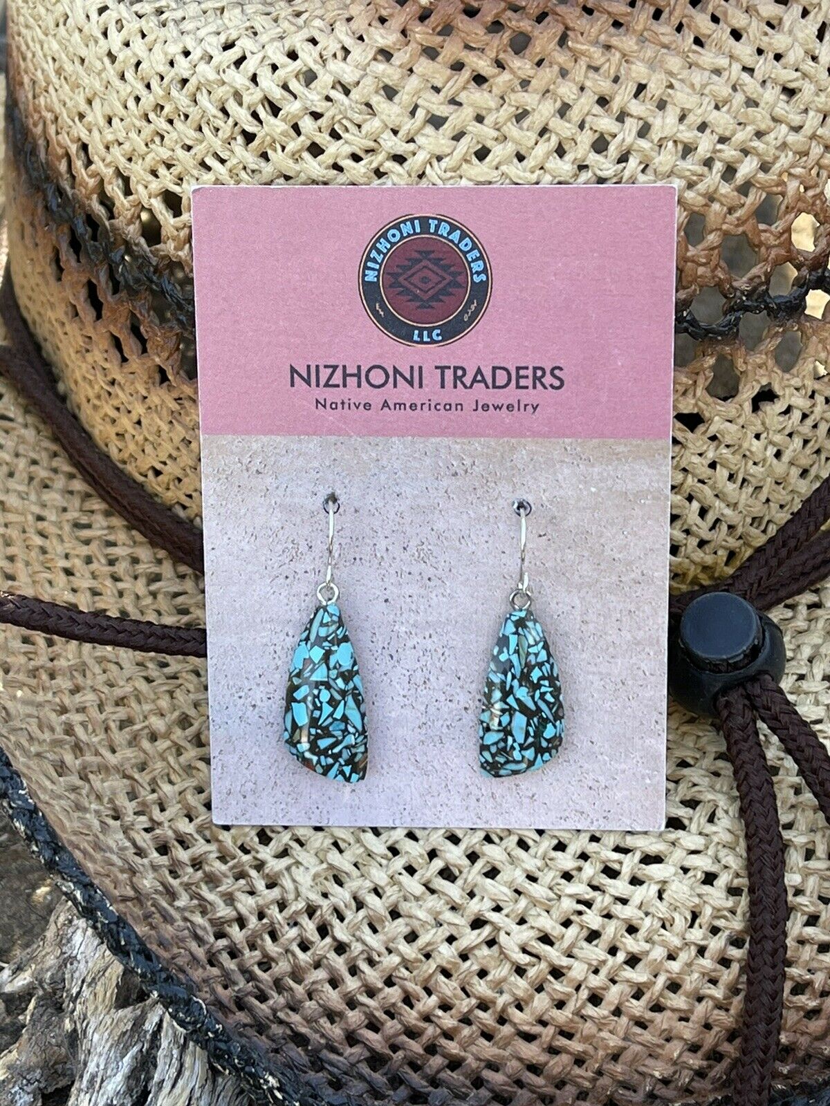 Handcrafted Multi Stone Turquoise Sterling Silver Dangle Earrings