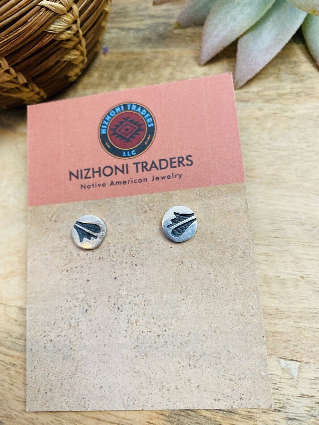 Handcrafted Overlaid Sterling Silver Stud Earrings