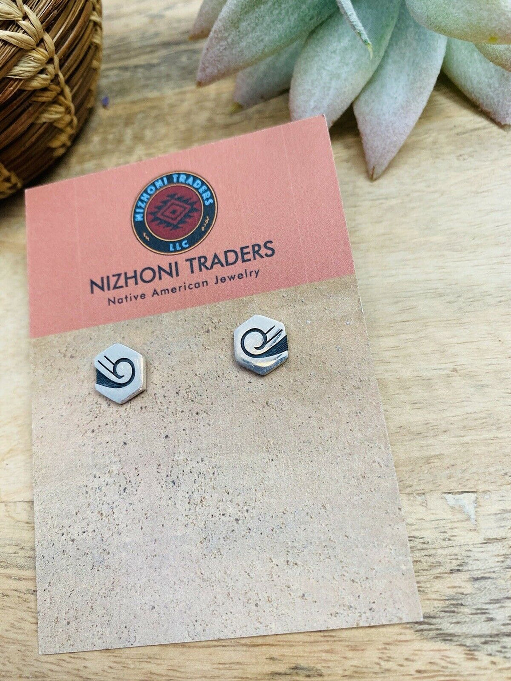 Handcrafted Overlaid Sterling Silver Swirl Stud Earrings