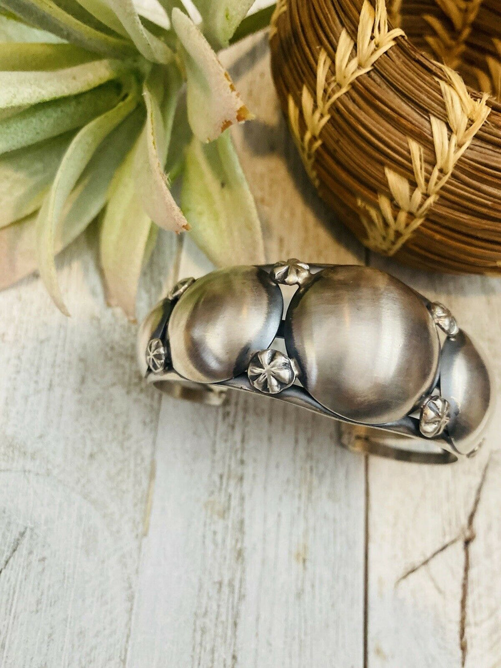 Handcrafted Sterling Silver Concho Cuff Bracelet By Emerson Thompson