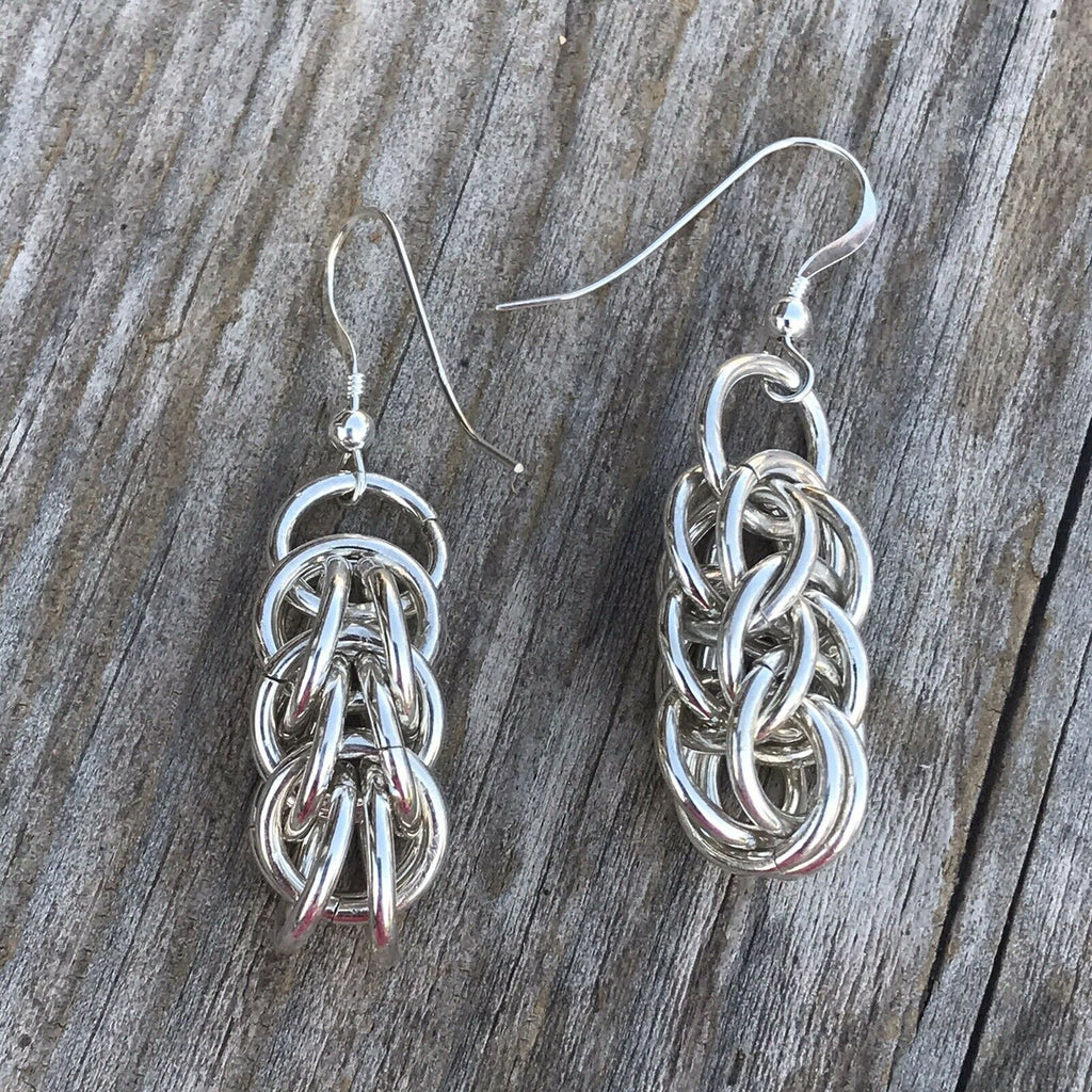 Handcrafted Sterling Silver Chain Link Dangle Earrings