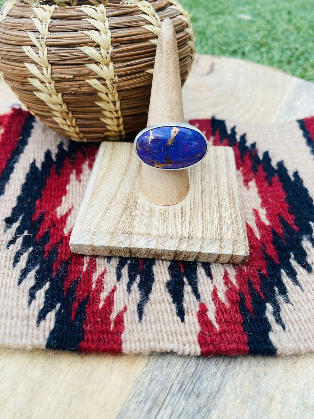 Handcrafted Purple Dream Mohave & Sterling Silver Adjustable Ring