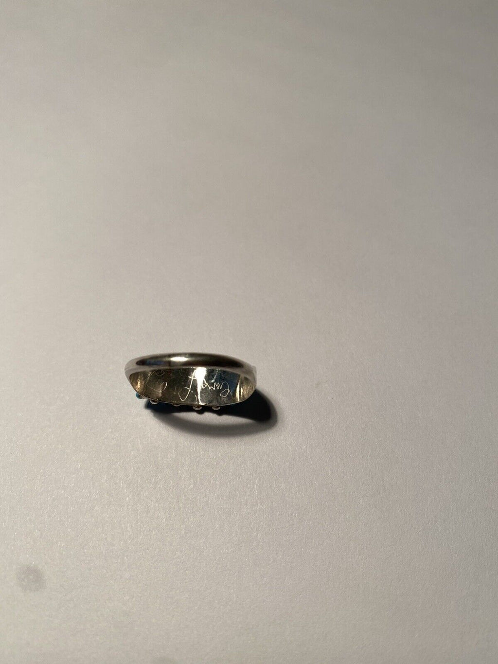 Handcrafted Sterling Silver & Turquoise 5 Stone Needlepoint Ring