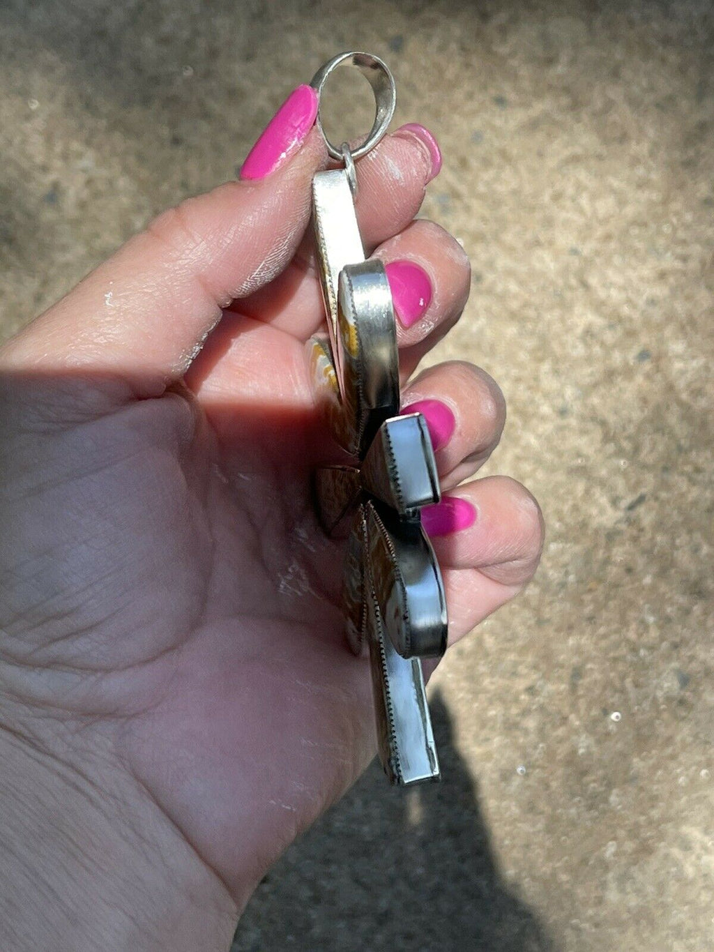 Handcrafted Sterling Silver Jasper Jumbo Cluster Pendant