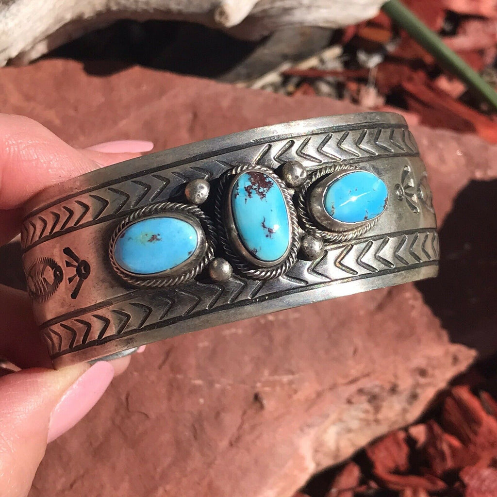 Handcrafted Golden Hill Turquoise & Sterling Silver Cuff