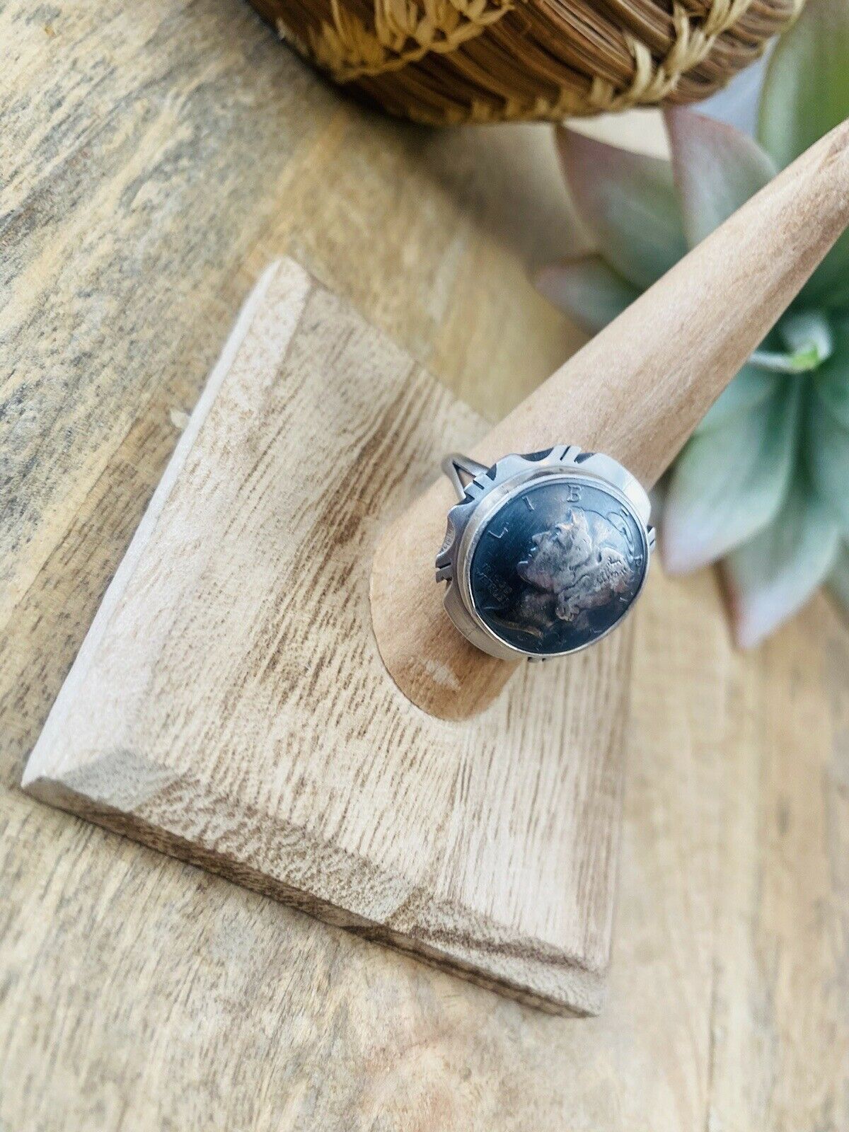 Handcrafted Sterling Silver Liberty Dime Ring