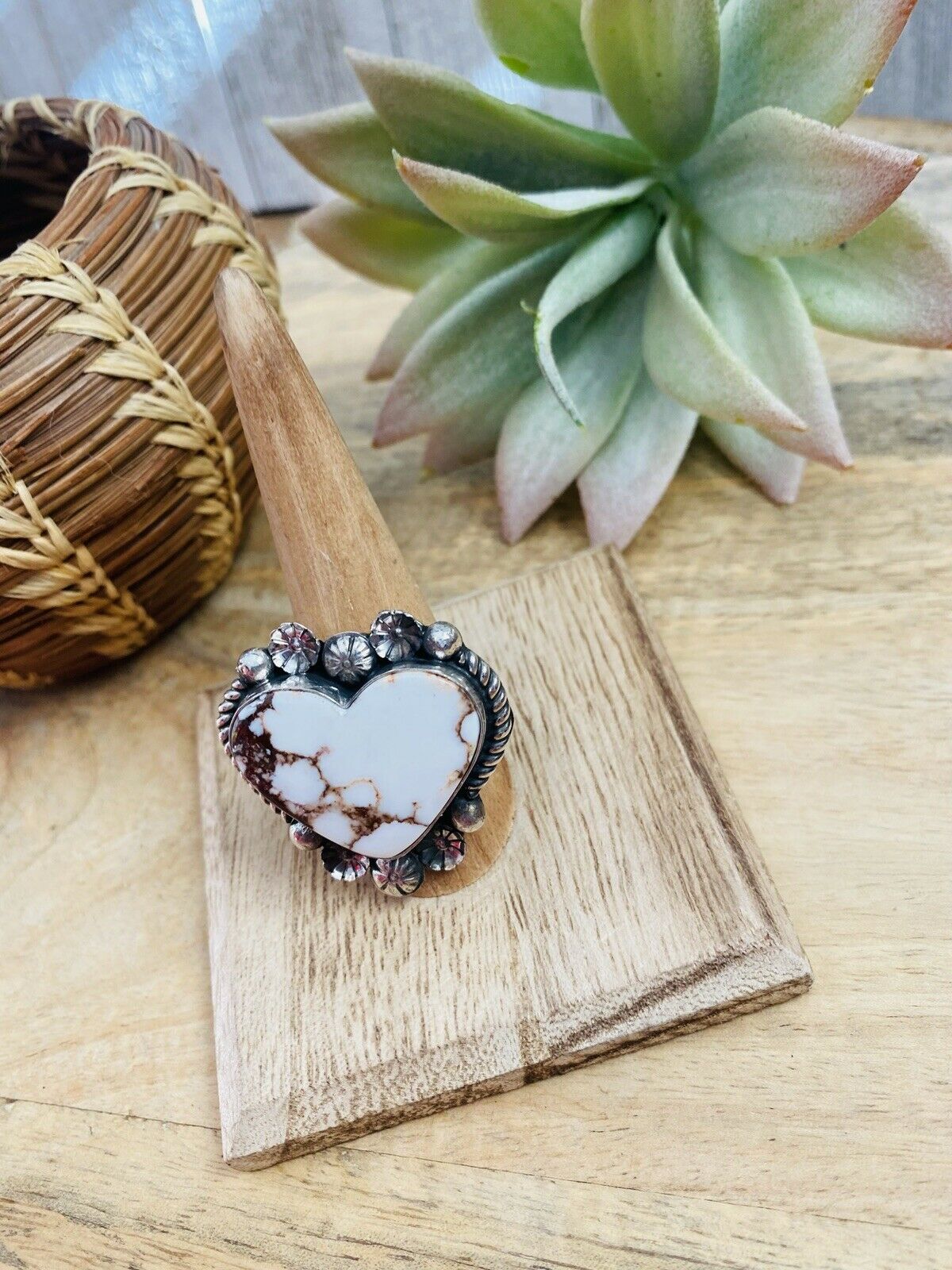HandyWild Horse And Sterling Silver Heart Ring Size 10