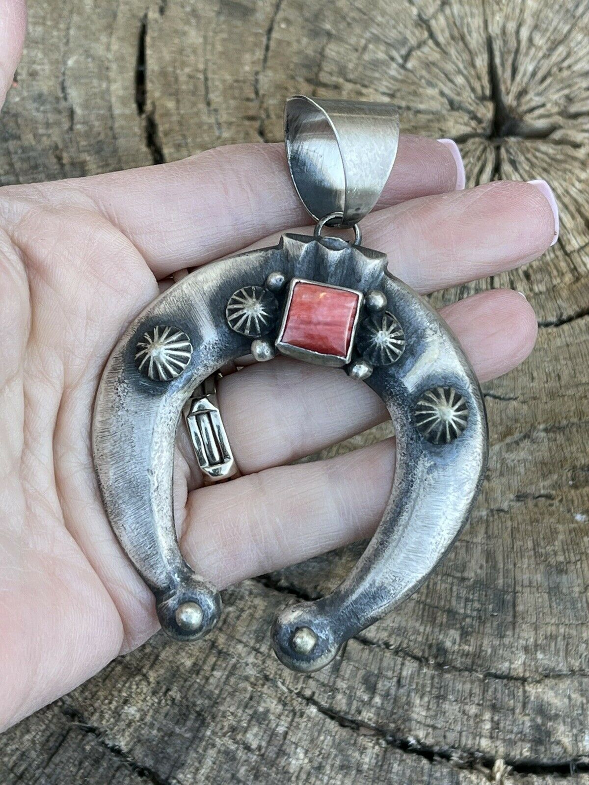 Handcrafted Sterling Silver Spiny Naja Pendant Signed By Chimney Butte