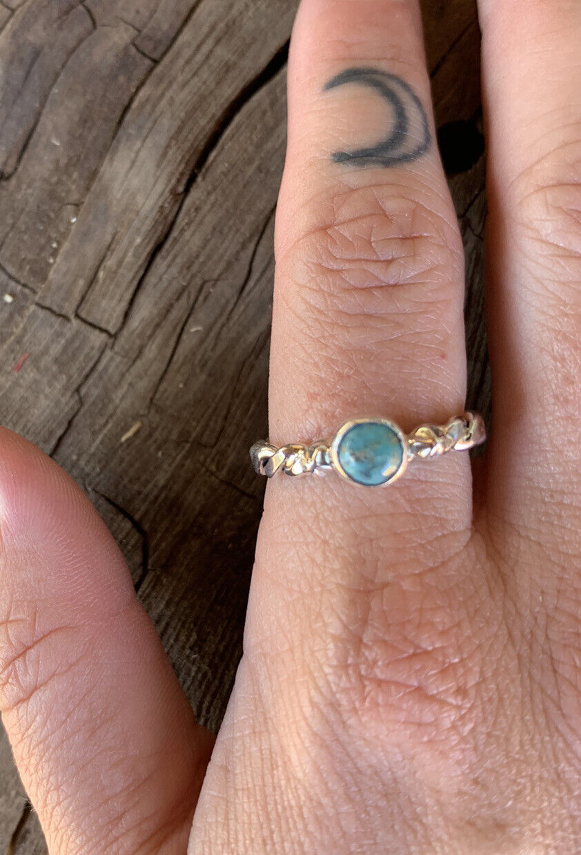 Handcrafted Turquoise Sterling Silver Braided Ring
