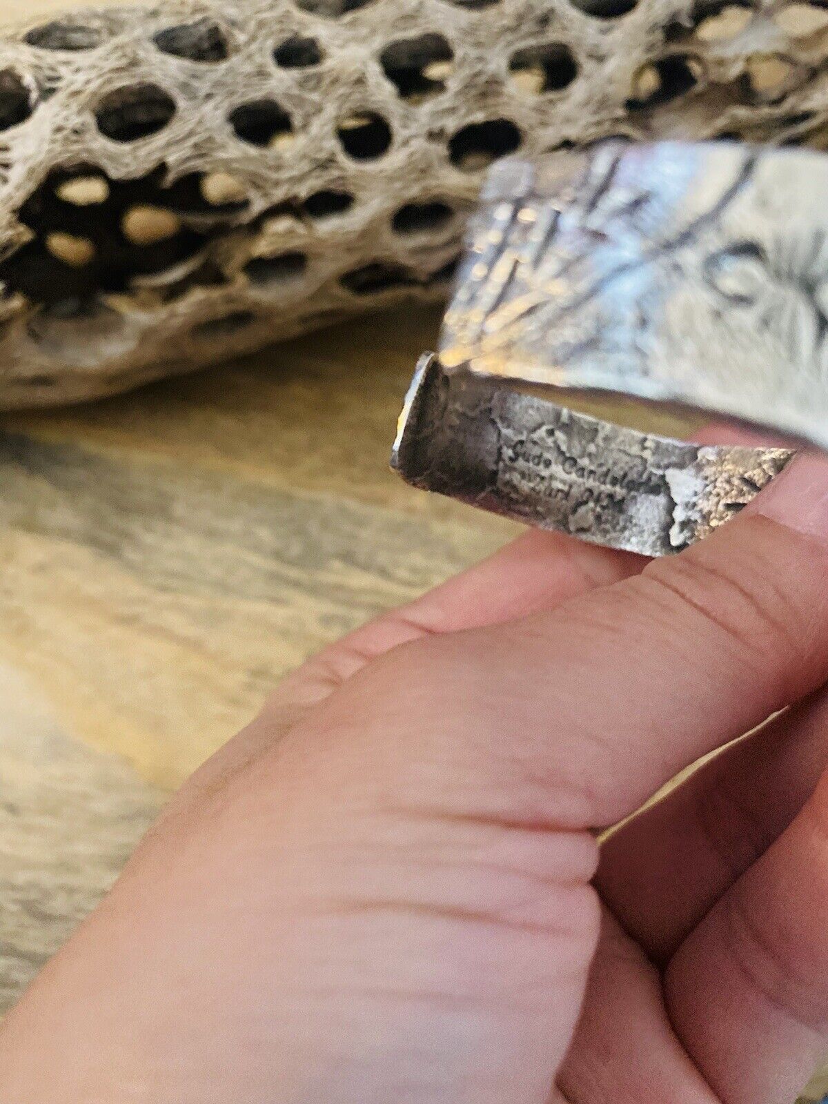 Handcrafted Turquoise & Sterling Silver Cuff Bracelet Signed NF