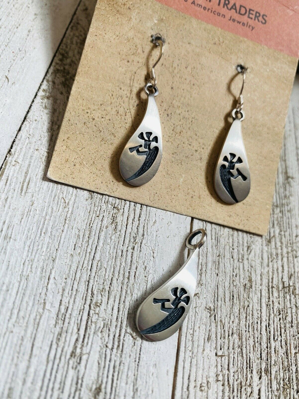 Handcrafted Sterling Silver Kokopelli Earring And Pendant Set