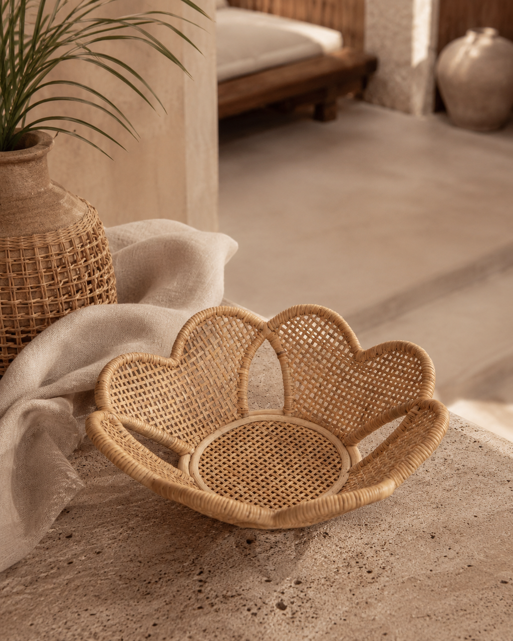 Flora Rattan Decorative Bowl