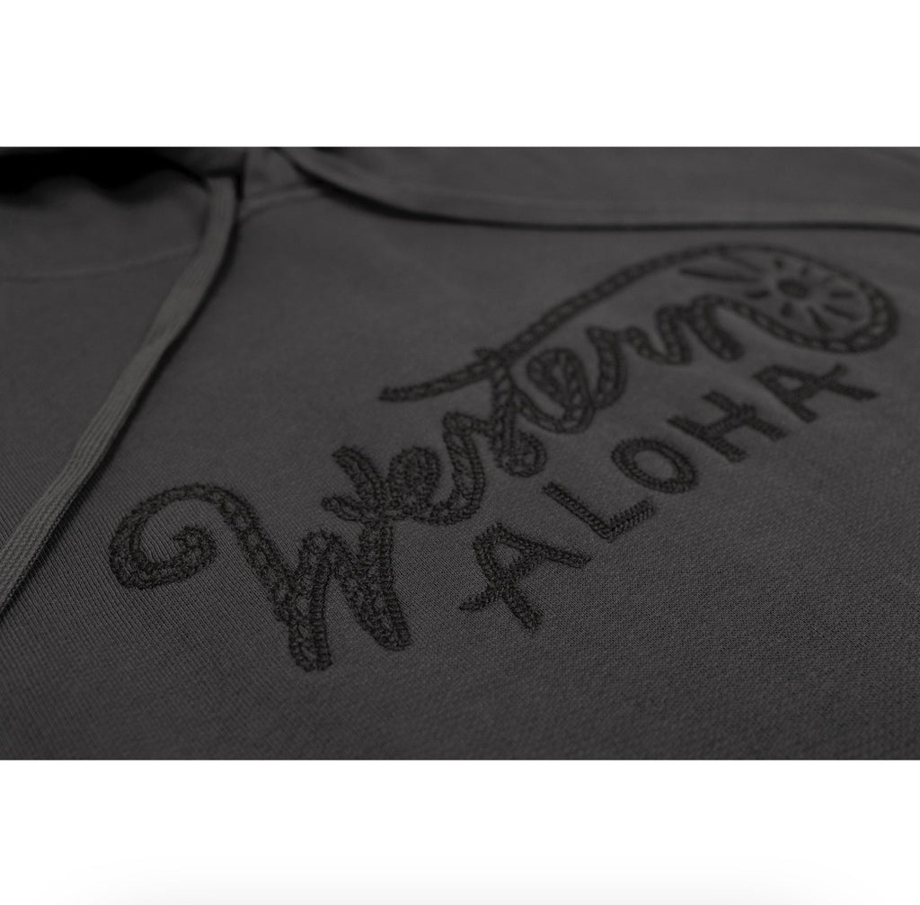 Embroidered Rope Logo Hoodie Charcoal