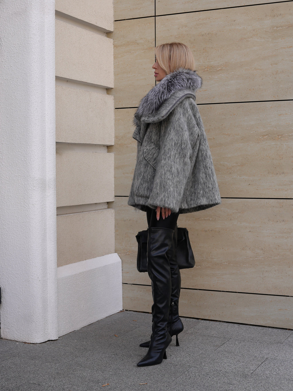 Pre-Order. Ships October 2026. Ares Genuine Fur Trim Down Fill Mohair Parka