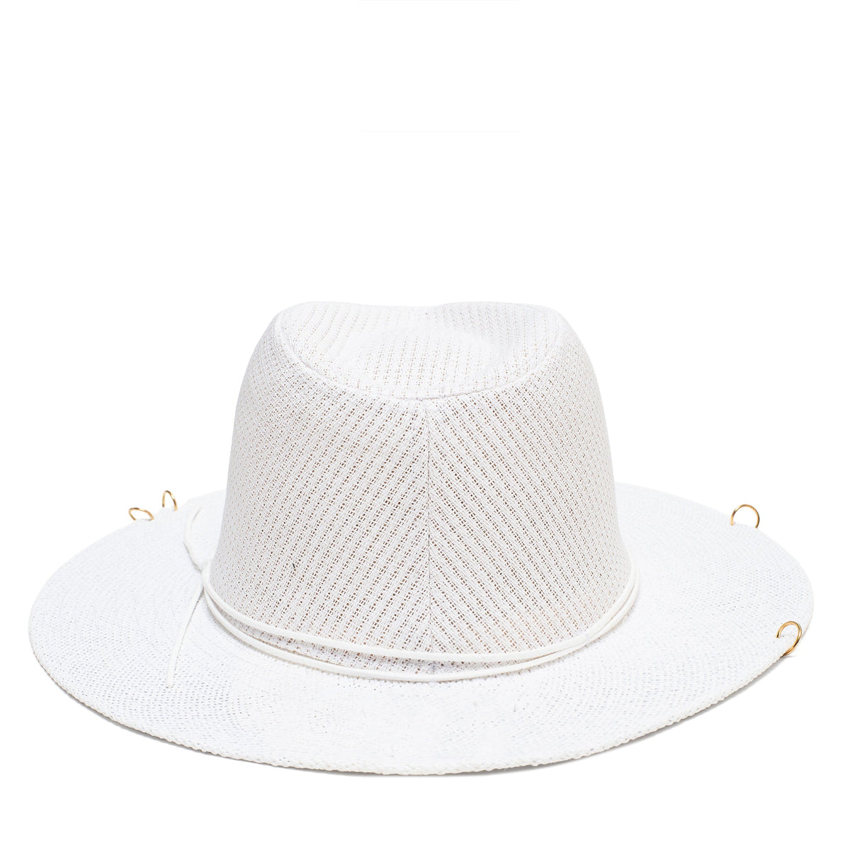 Antonella Double Chain Pierced Hat in White