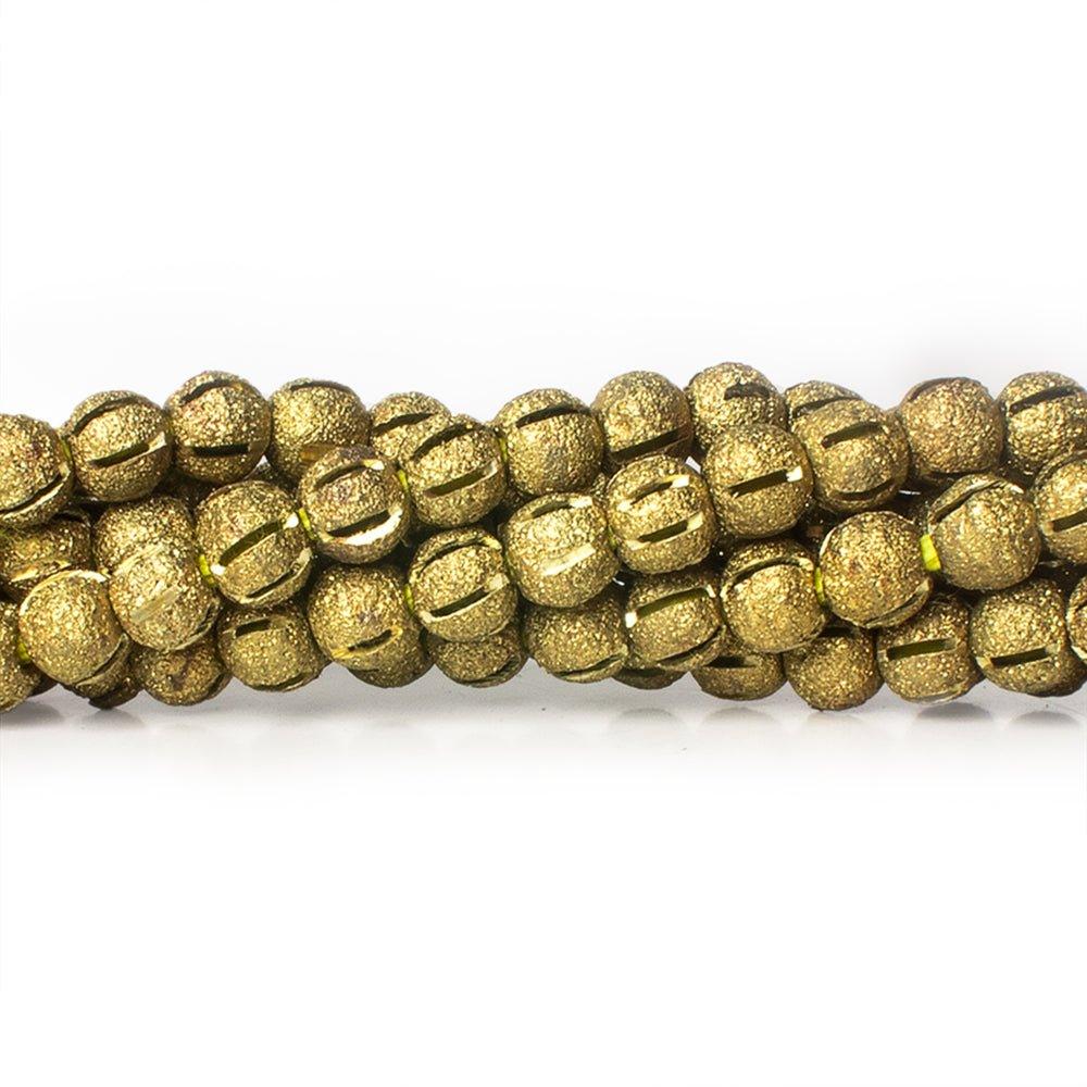 6mm Brass Stripe Stardust Rounds 8 inch 35 beads