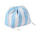 Blue Stripe Drawstring Pouch