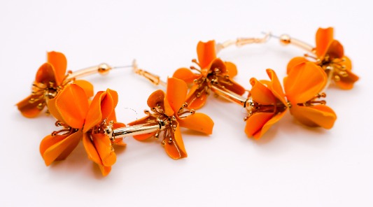 Sunny Blossom Hoop Earrings – Gold Flower Hoop Earrings