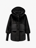 Claire Eco-Fur Bio-Down Fill Jacket in Black