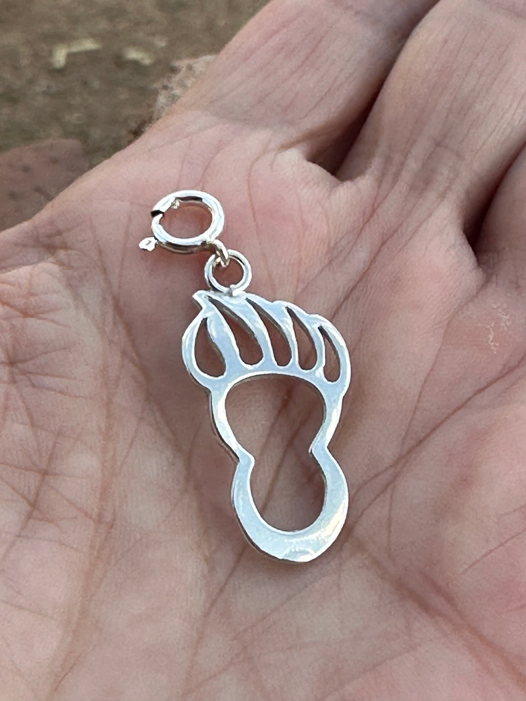 Handcrafted Sterling Silver Bear Paw Charm