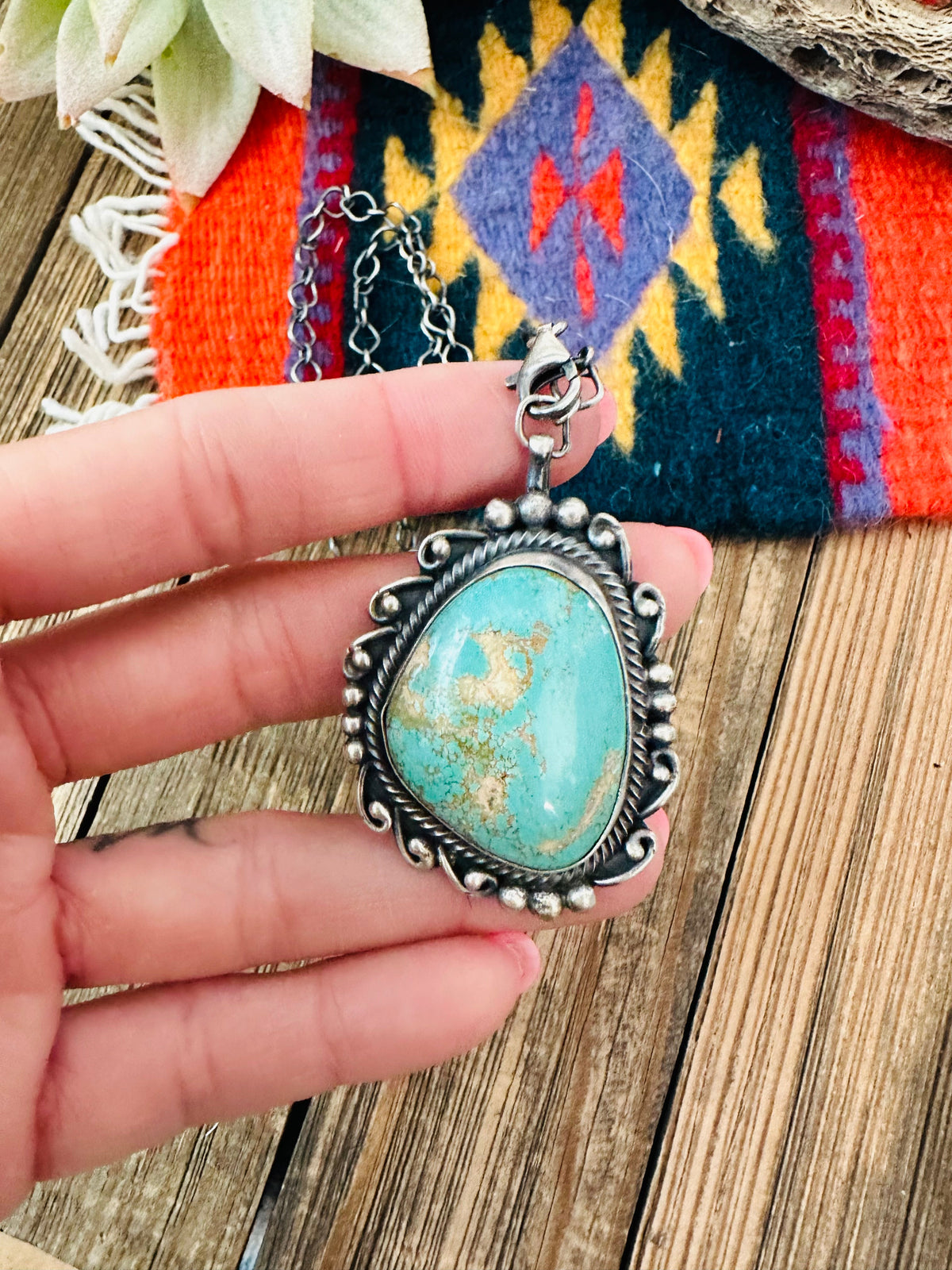 Handcrafted Sterling Silver & Turquoise Necklace