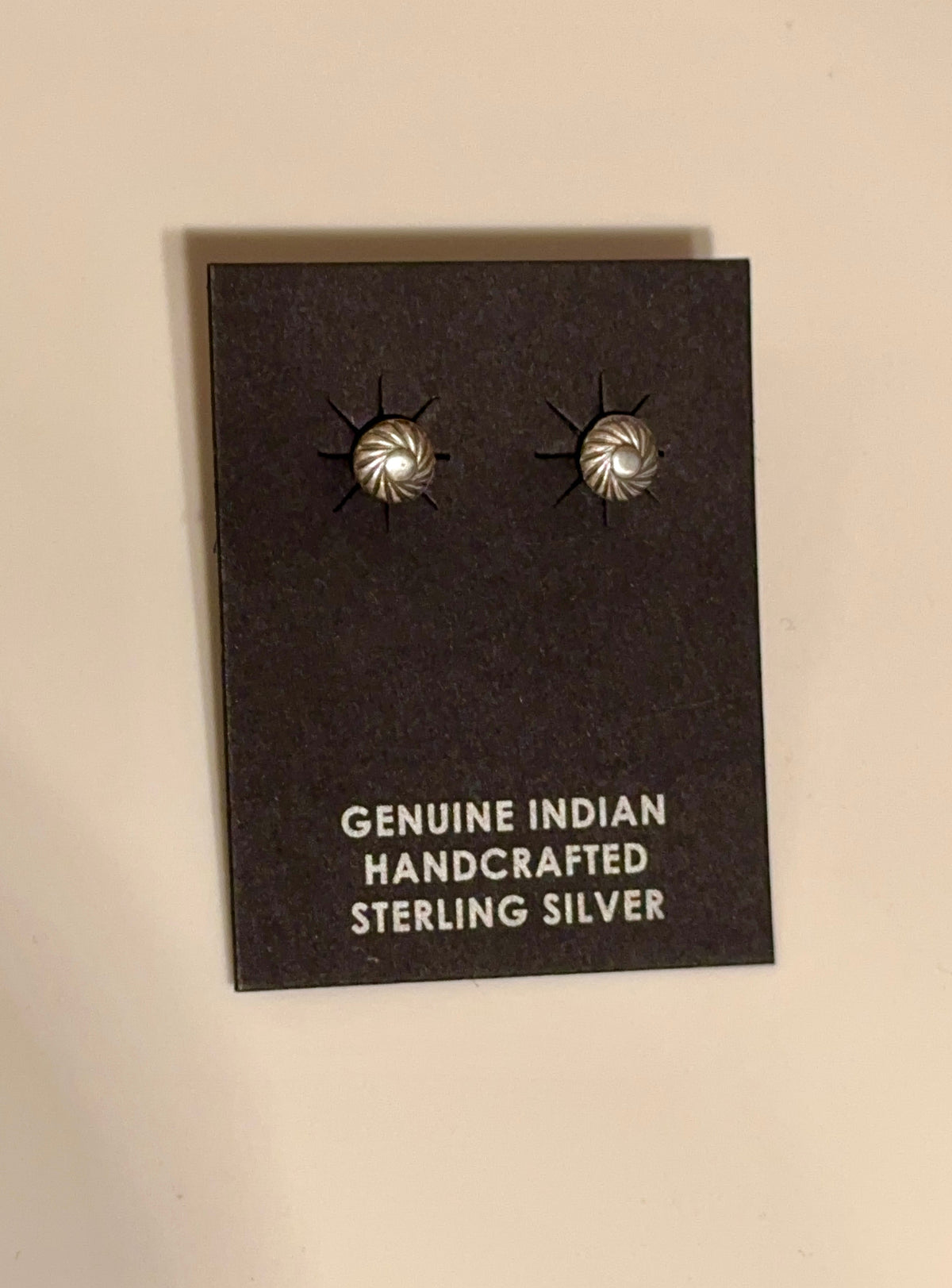 Handcrafted Sterling Silver Concho Swirl Stud Post Earrings