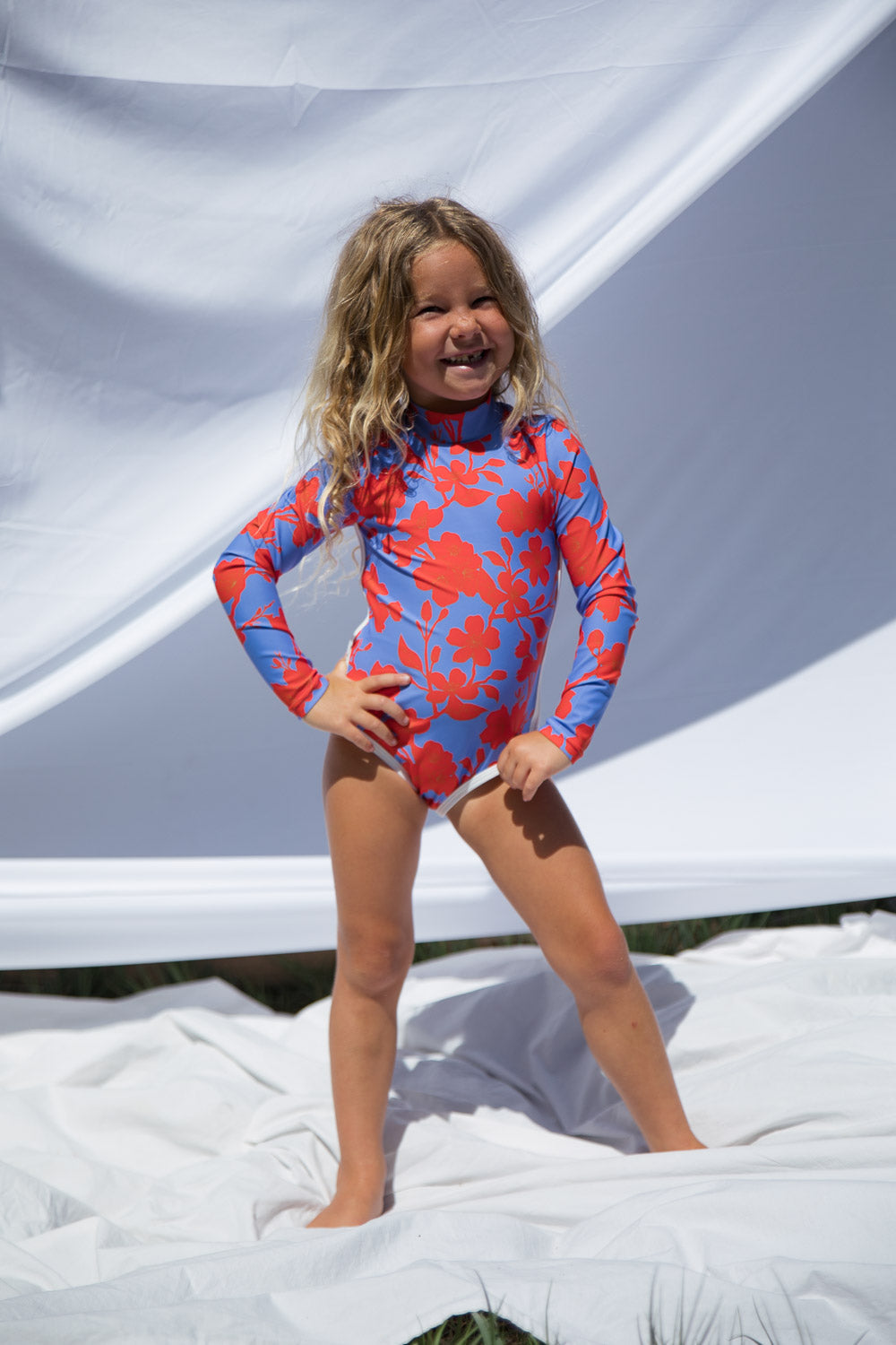 Girls Yamoto One Piece Rash Guard | Aka Sakura