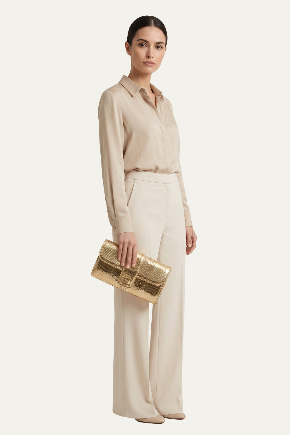Rita Small in Metallic Gold