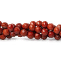 6mm Red Jasper Faceted Round Beads, 16 inch