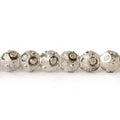 6mm Sterling Silver Plated Brass Circle Stardust Rounds 8 inch 37 beads